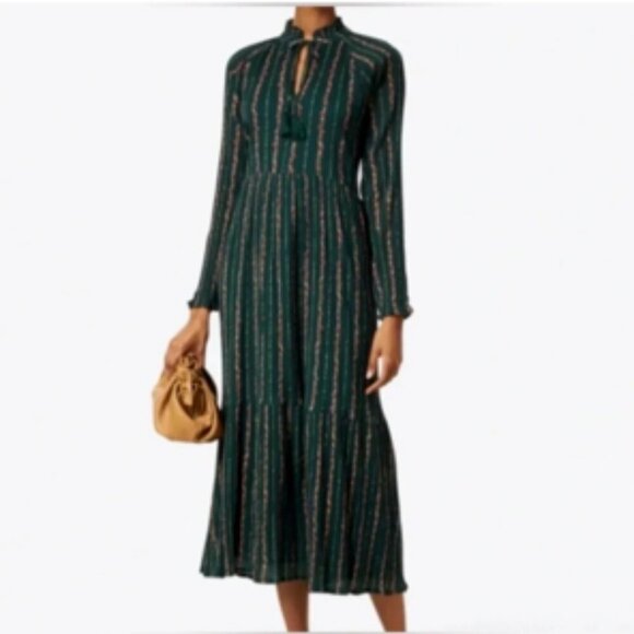 Roller Rabbit Dresses & Skirts - Roller Rabbit Hunter Green Floral Cotton Block Print Maxi Dress Mateaus Medium